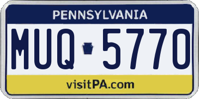 PA license plate MUQ5770