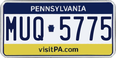 PA license plate MUQ5775