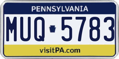 PA license plate MUQ5783