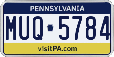 PA license plate MUQ5784