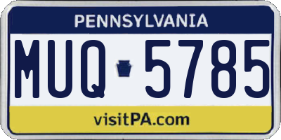PA license plate MUQ5785