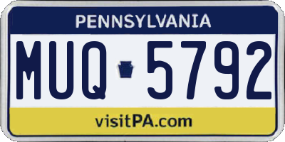 PA license plate MUQ5792