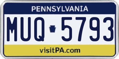 PA license plate MUQ5793