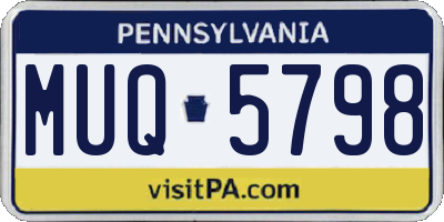 PA license plate MUQ5798