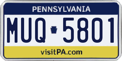 PA license plate MUQ5801