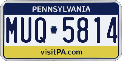 PA license plate MUQ5814