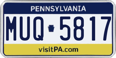 PA license plate MUQ5817