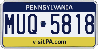 PA license plate MUQ5818