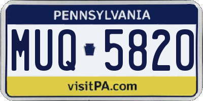 PA license plate MUQ5820