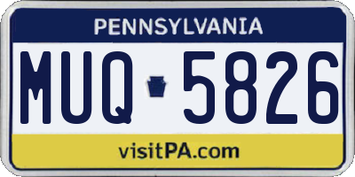 PA license plate MUQ5826