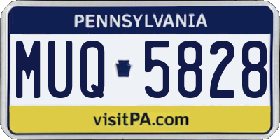 PA license plate MUQ5828