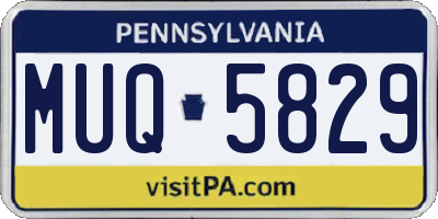 PA license plate MUQ5829