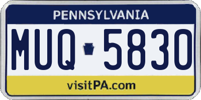 PA license plate MUQ5830
