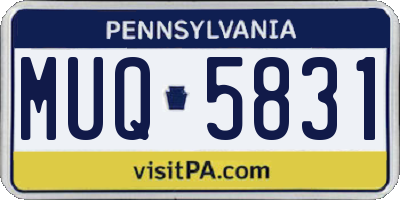 PA license plate MUQ5831