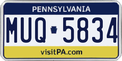 PA license plate MUQ5834