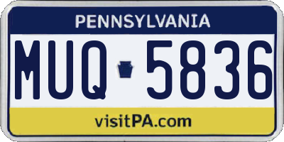 PA license plate MUQ5836