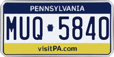 PA license plate MUQ5840