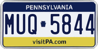 PA license plate MUQ5844