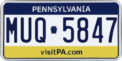 PA license plate MUQ5847