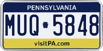 PA license plate MUQ5848