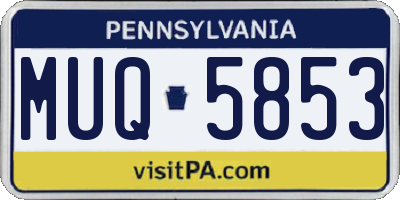 PA license plate MUQ5853
