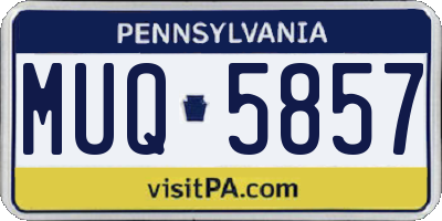 PA license plate MUQ5857
