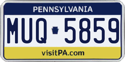 PA license plate MUQ5859