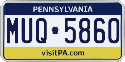 PA license plate MUQ5860