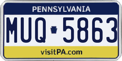 PA license plate MUQ5863
