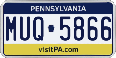 PA license plate MUQ5866