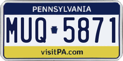 PA license plate MUQ5871