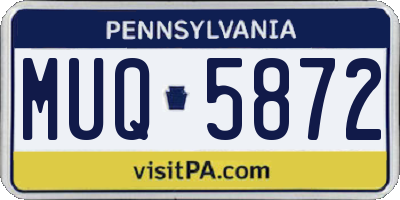 PA license plate MUQ5872