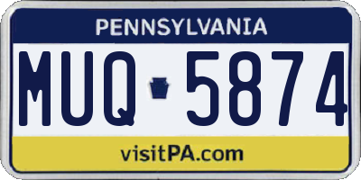 PA license plate MUQ5874