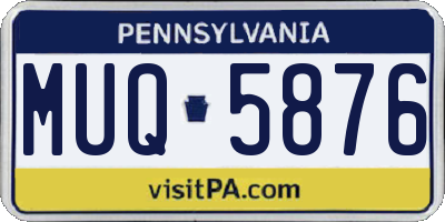 PA license plate MUQ5876