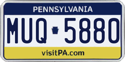 PA license plate MUQ5880