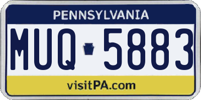 PA license plate MUQ5883