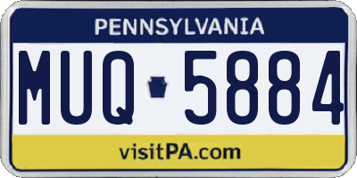 PA license plate MUQ5884