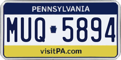 PA license plate MUQ5894