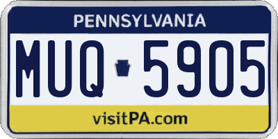 PA license plate MUQ5905