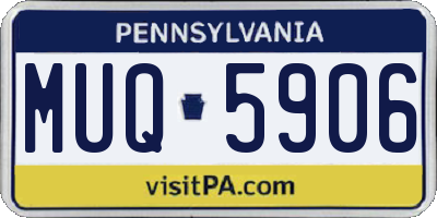 PA license plate MUQ5906