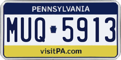 PA license plate MUQ5913