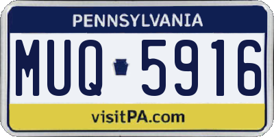 PA license plate MUQ5916