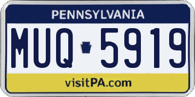 PA license plate MUQ5919