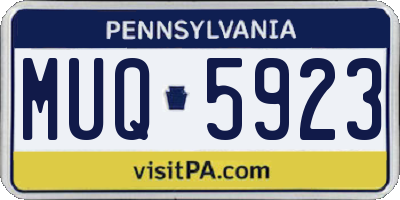 PA license plate MUQ5923