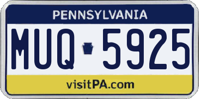 PA license plate MUQ5925