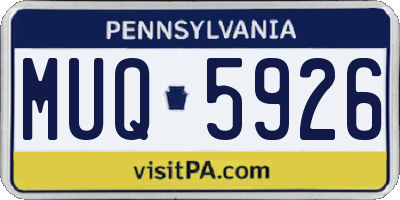 PA license plate MUQ5926