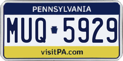 PA license plate MUQ5929