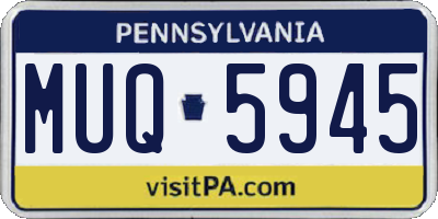 PA license plate MUQ5945
