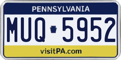 PA license plate MUQ5952