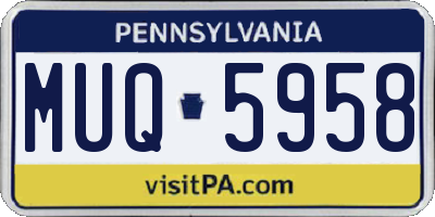 PA license plate MUQ5958